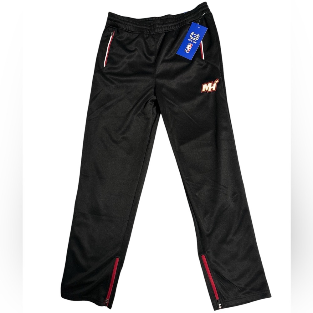 Miami Heat Black Athletic Pants with Red Accents